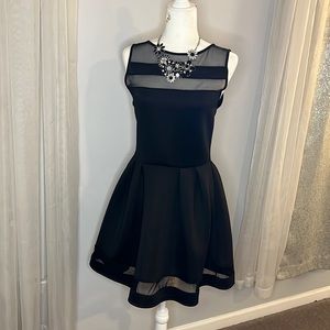 Hot Gal Scuba Material Fit & Flare Evening Dress